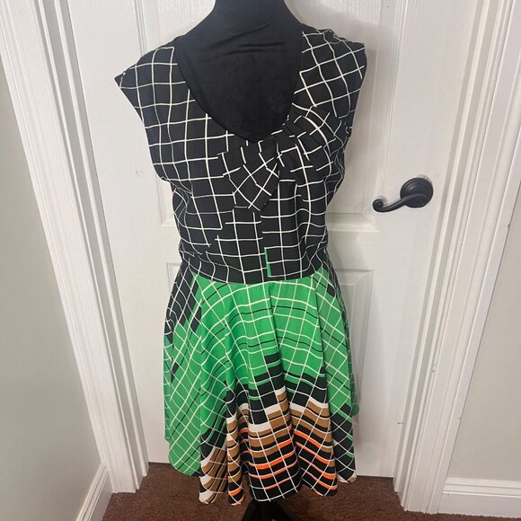 Anthropologie Eva Franco Grid Print‎ Multi-colored Dress Size Large NWT - Picture 9 of 15